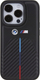 Kapotë telefoni BMW Stamped Tricolour Stripe për iPhone 15 Pro 6.1", mbrojtëse, e zezë