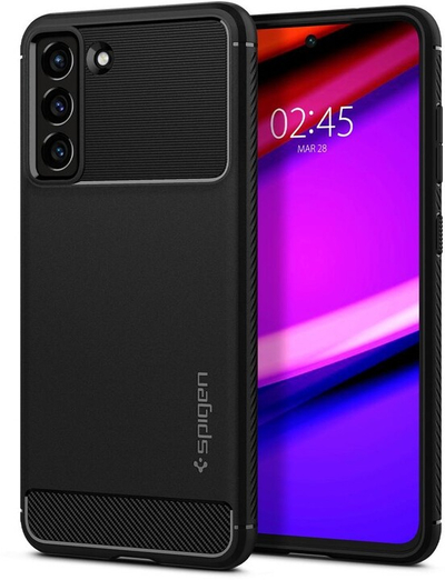 Mbrojtëse Spigen Rugged Armor për Samsung Galaxy S21 FE 5G, e zezë