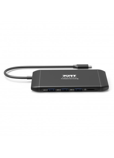 USB Hub USB-C Portdesign, 4K, 100W, 7 pajisje, e zezë