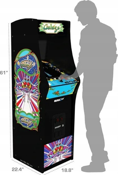 Automat lojrash Arcade1Up Galaga Deluxe, ekran 17", 14 lojra, i zi
