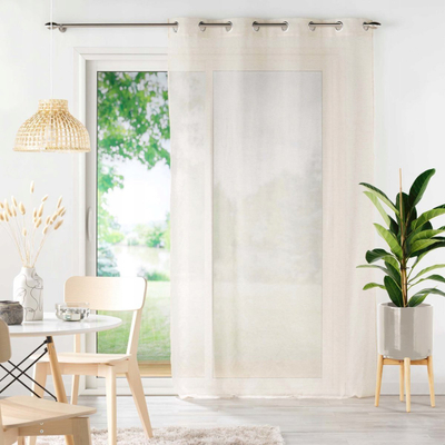 Perde transparente Douceur d'intérieur, 140 x 240 cm, me unaza, bezhë e çelët