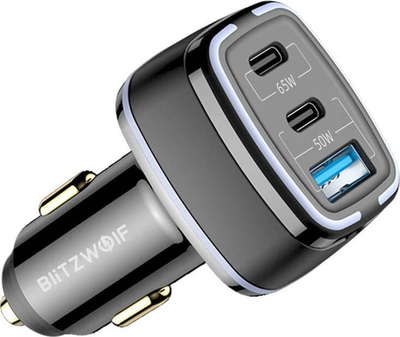 Полнач за автомобил BlitzWolf BW-BC4, 115W, 3 USB PD порти, црн