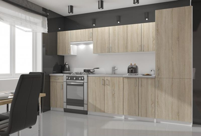 Dollap kuzhine Lima S60/205 për frigorifer të futur brenda, 60x205cm, sonoma e bardhë