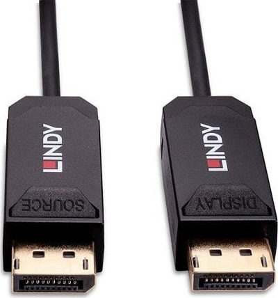 Kabllo DisplayPort Lindy Fiber Optic Hybrid DP 2.0, 50m, i zi