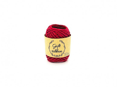 Fije letre dekorative Gift Ribbon, 10 m, 2 mm, e kuqe