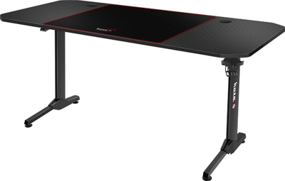 Tavolinë gaming Huzaro Hero 4.7, me pad të madh, organizues kabllosh, e zezë