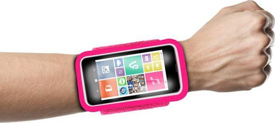 Rrip sportiv për smartphone Puro Running Band, deri 4.3", xhep për çelësa, rozë