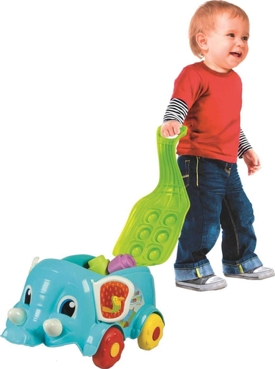 Lodër tërheqëse Clementoni Soft Clemmy Elephant, me blloqe të buta, për 10-36 muaj, ngjyrë shumëngjyrëshe