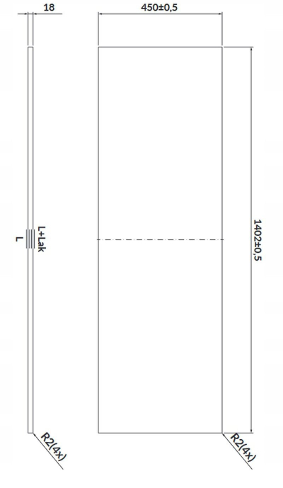 Banak banjo Cersanit Long Countertop 140 cm, MDF që s’e ha lagështira, i bardhë