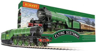 Set treni model Jada Toys Hornby Flying Scotsman, shkalla OO 1:76, i gjelbër