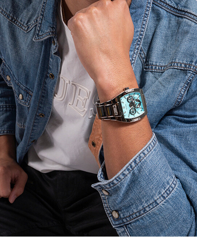 Orë për meshkuj Guess Phoenix GW0456G4, e argjendtë