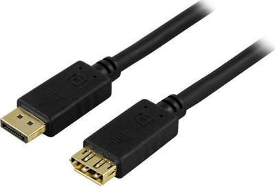 Kabllo zgjatuese Deltaco DisplayPort 1.2, 4K, 1 m, e zezë