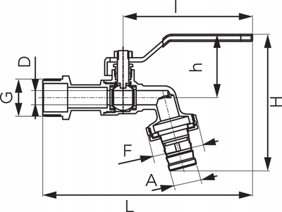 Rubinet me valvul sferike Ferro Ball Valve Tap F-Comfort, 3/8", bronz