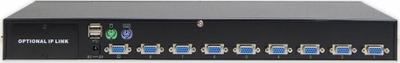 KVM switch Digitus DS-23200-2, 8 porta, PS/2 dhe USB 2.0, gri