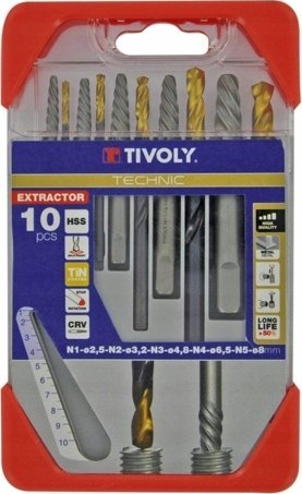 Сет вадачи Tivoly Technic, 10 парчиња, 2.5-8mm, метал