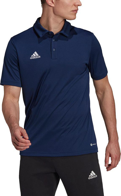 Bluzë polo Adidas Entrada 22 M H57487 për burra, me teknologji Aeroready, blu navy