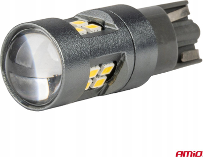 Llambë LED CANBUS AMiO T10 W5W 16SMD, 12V 24V, 6000K, e bardhë