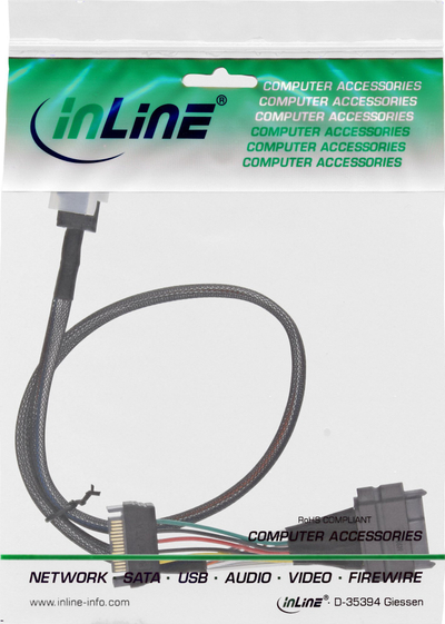 Kabllo lidhës InLine U.2, NVMe SSD SFF-8639 në SFF-8643, 0.5m, i zi