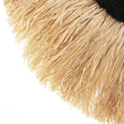 Pasqyrë gjysëm-rrumbullakët sisal-abace 85×3×50 cm (HM7799), zezë