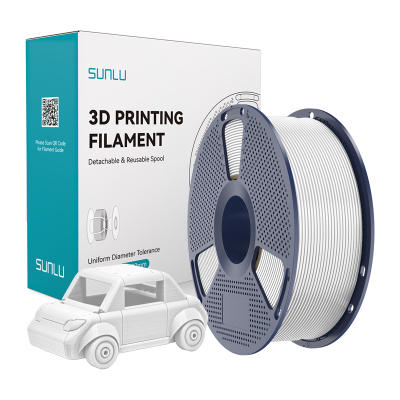 Filament 3D Sunlu PETG, 1.75mm, 1kg, i bardhë