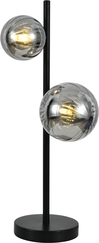 Lampë tavoline NICO 2xG9, 2 sfera xhami, bazë metal, e zezë