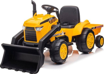 Traktor elektrik Lean Cars S617, 12V, me rimorkio, i verdhë