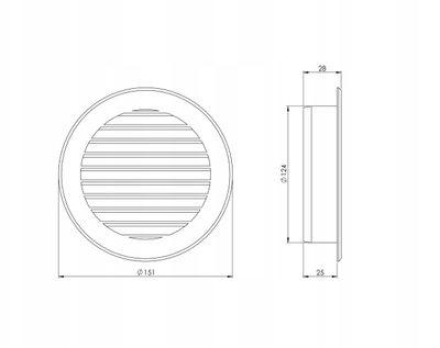Grill ajrimi Europlast D125, diametër 125mm, gri