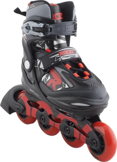 Patina inline Roces Moody Boy TIF Jr, rrota 72 mm, me numër të rregullueshëm, të zeza me të kuqe