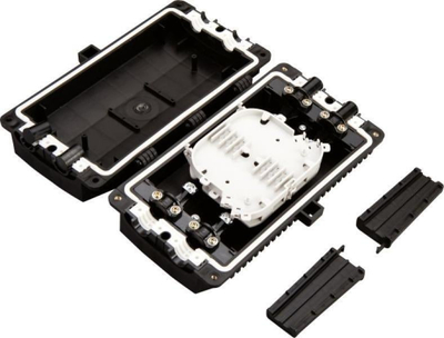 Kuti nyje fibër optike Alantec Flat, 24 splices, IP67, e zezë
