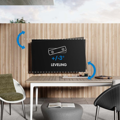 Mbajtëse muri për TV Manhattan Outdoor Full Motion, 37"-86", për ambiente të jashtme, e zezë