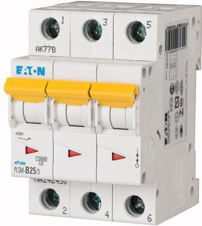 Automat mbrojtës EATON xPole PLS 242476, 3 pole, 25A, i bardhë