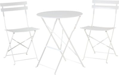 Set bistro Beliani Fiori, palosës, metal, i bardhë
