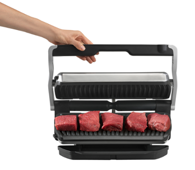 Skarë elektrike Tefal Optigrill + XL GC 722 D, e zezë / argjendtë