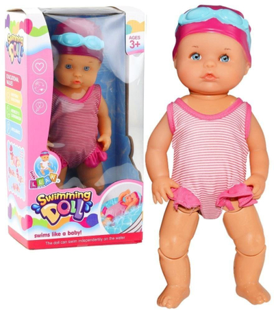 Kukull për banjo Baby Doll Floating Bath, lëviz këmbët, veshje rozë