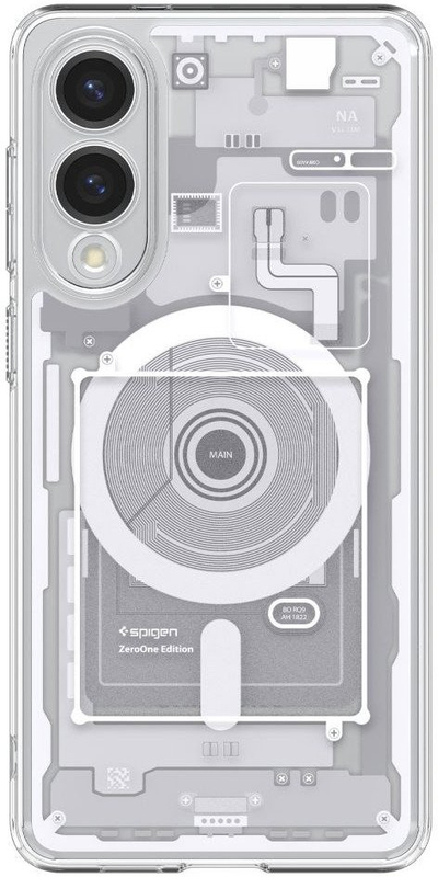 Mbrojtëse telefoni Spigen Ultra Hybrid MagSafe Zero One, për Samsung Galaxy S25 Edge, transparente, e bardhë