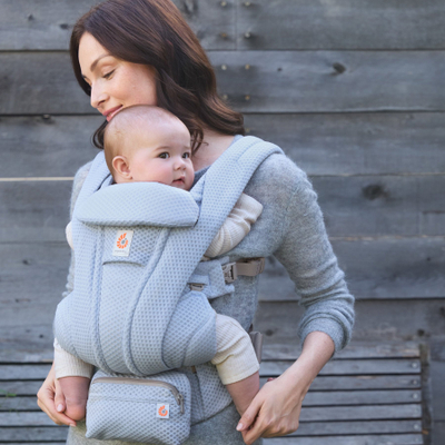 Mbajtëse bebe Ergobaby Omni Deluxe Mesh, ergonomike, SoftFlex Mesh, blu Serene