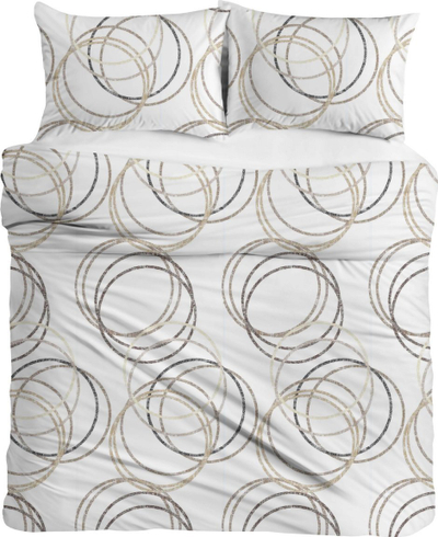 Комплет постелнина фланел Flannel Bedding Circles, 140x200 cm, памук, со шарени кругови