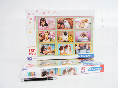 Puzzle Clementoni SuperColor Puppies Collage, 180 copa, me shumë ngjyra