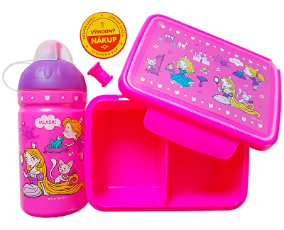 Set shishe e shëndetshme 0.5 l dhe kuti për ushqim R&B, Princess