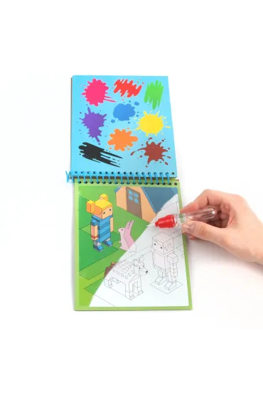 Libër ngjyrosjeje me ujë Kidea Magic Colouring Book, 6 faqe, i ripërdorshëm, shumëngjyrësh
