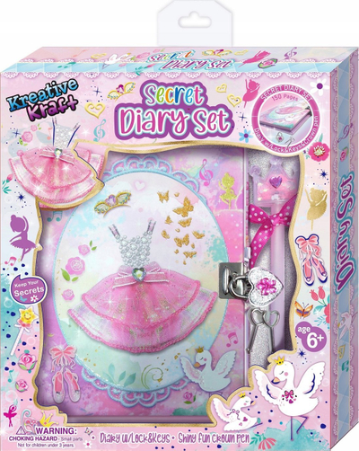 Set ditari me dry dhe stilolaps zbukurues Dress, me çelësa, në kuti dhurate