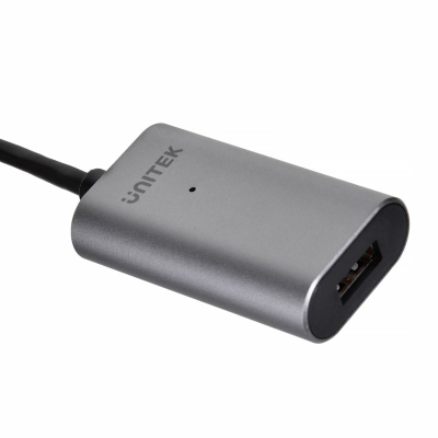 Kabllo USB Unitek Y-271, USB-A në USB-A, 5 m, ngjyrë argjendi