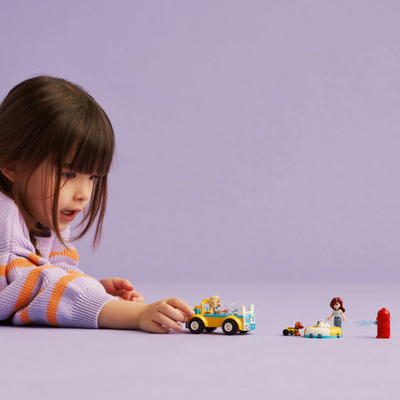 Set lodër LEGO Friends Dog Grooming Car 42635, veturë me qen, 4+