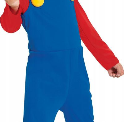 Kostum për kalamaj Disguise Nintendo Super Mario, me kapelë dhe mustaqe, 4–8 vjeç, blu e kuqe