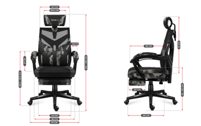 Karrige lojërash Huzaro Combat 5.0 Camo, 140kg, e zezë
