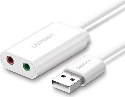 Kartë zëri e jashtme Ugreen US205, USB, stereo, e bardhë