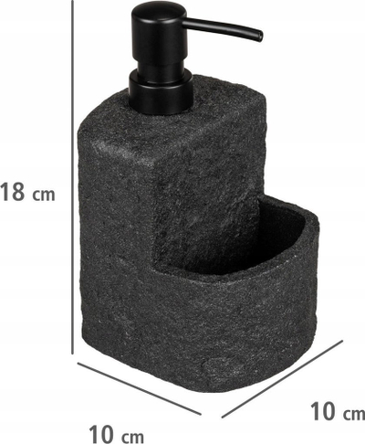 Dozator për enëlarëse WENKO Festival Stone, me vend për sfungjer, i zi