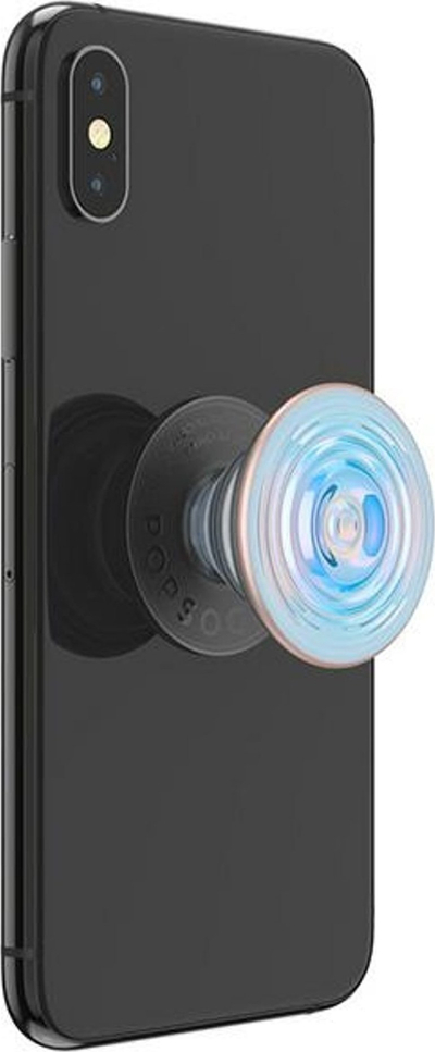 Mbajtëse telefoni PopSockets PopGrip Blue Ripple, kapje e sigurt, me valë, blu