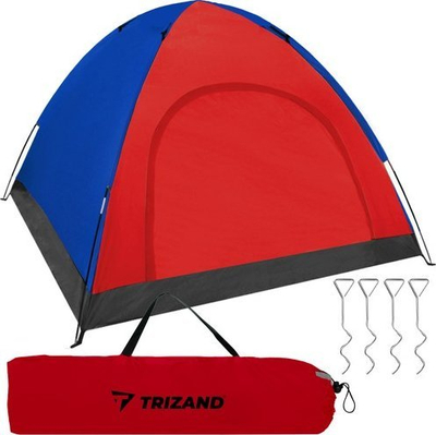 Çadër kampingu Trizand NT23485, për 4 veta, konstrukson kube, kuqe blu
