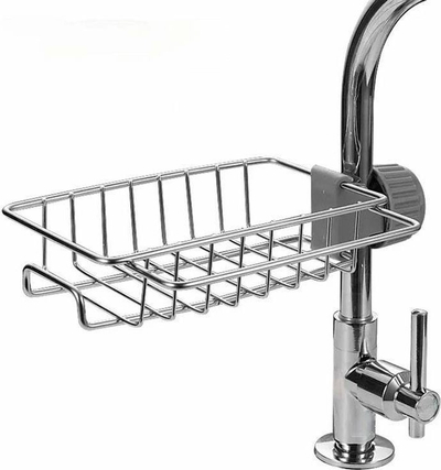 Organizues lavamani për rubinet Kitchen, raft çelik inox, i argjendtë